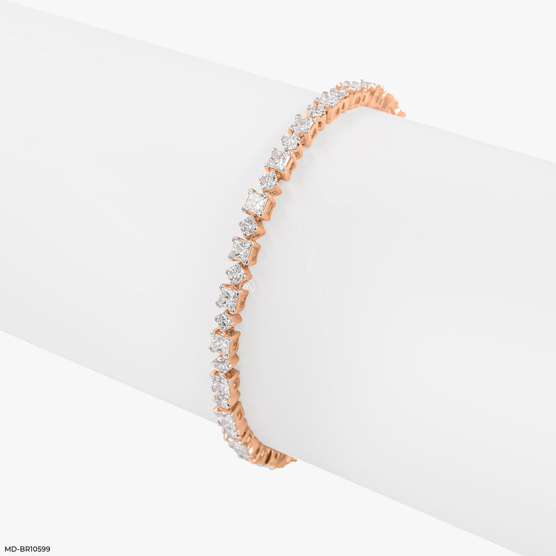 Elegance Edge Diamond Bracelets 14K White Gold