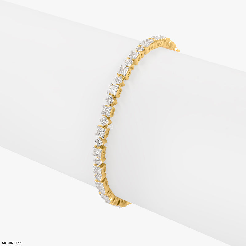 Elegance Edge Diamond Bracelets 14K White Gold