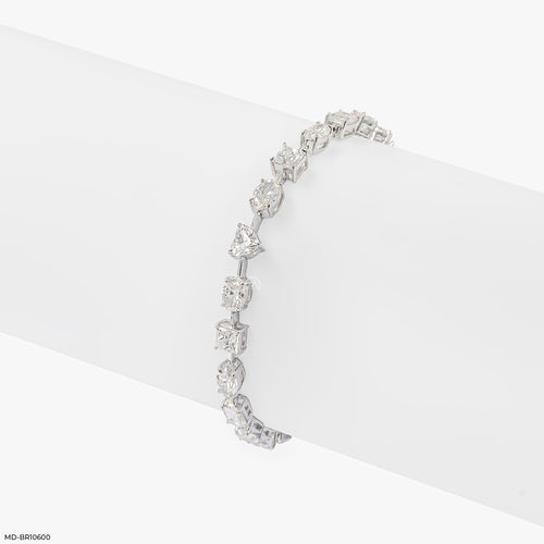 Shape of Sparkle Diamond Bracelets 9K White Gold