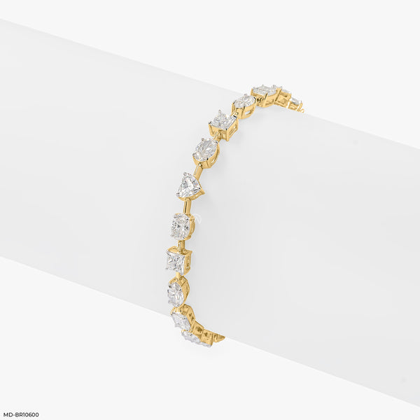 Shape of Sparkle Diamond Bracelets 18K Yellow Gold