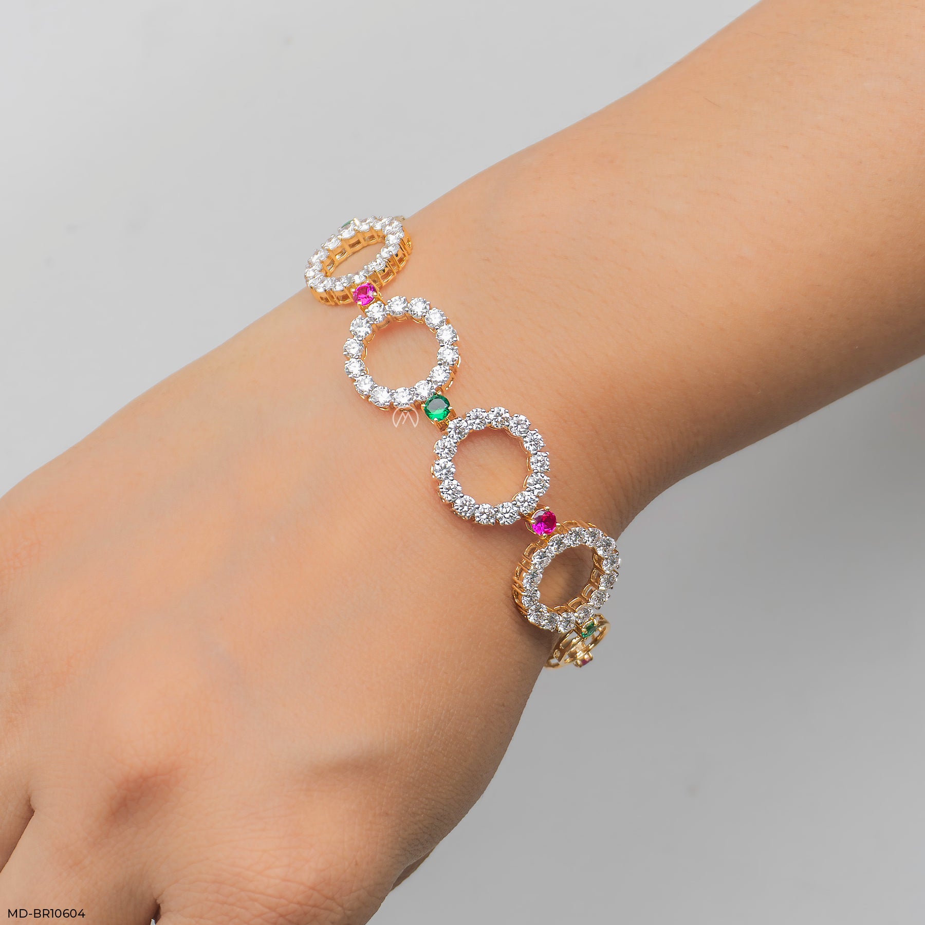 O-Link Diamond Bracelet 14K White Gold