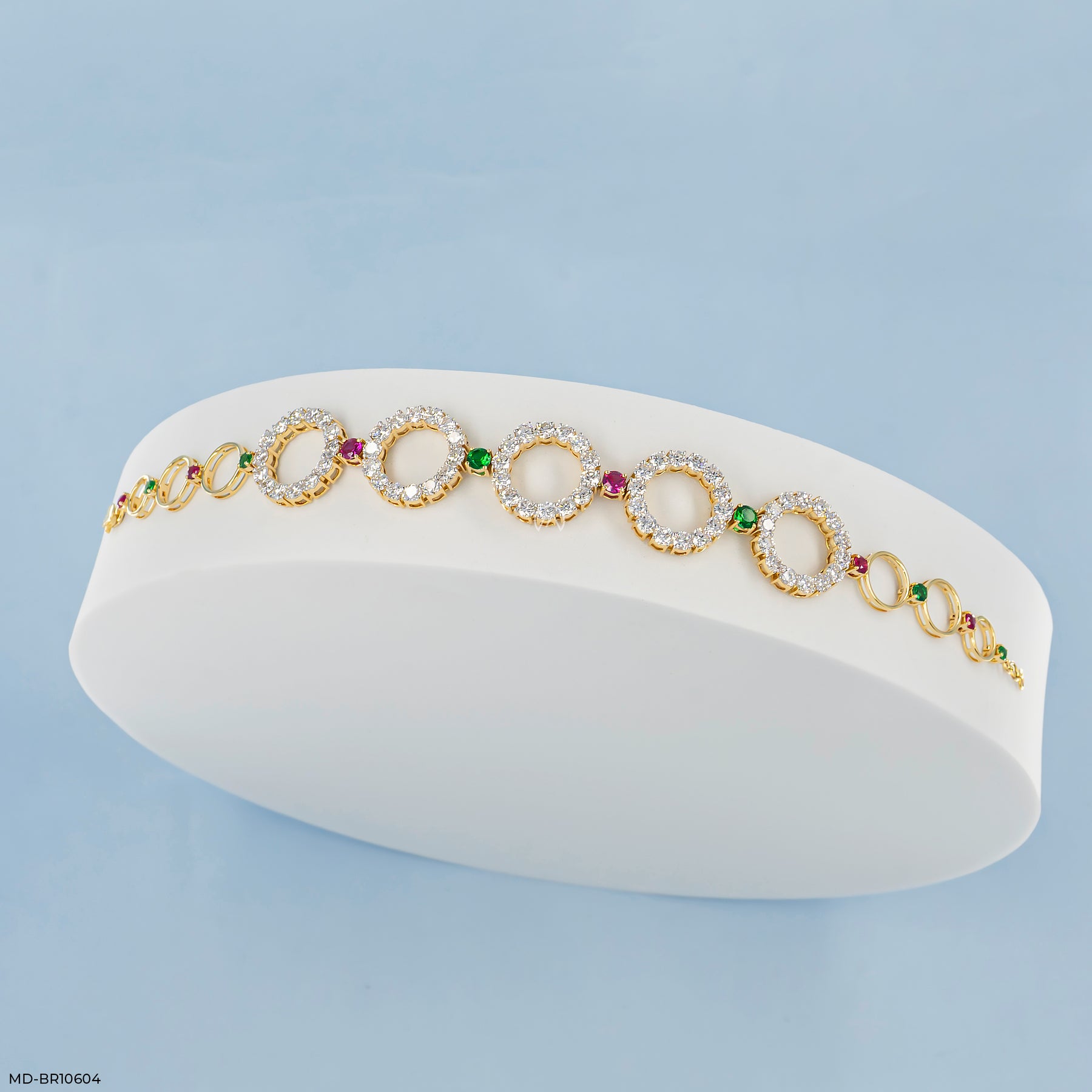 O-Link Diamond Bracelet 14K White Gold