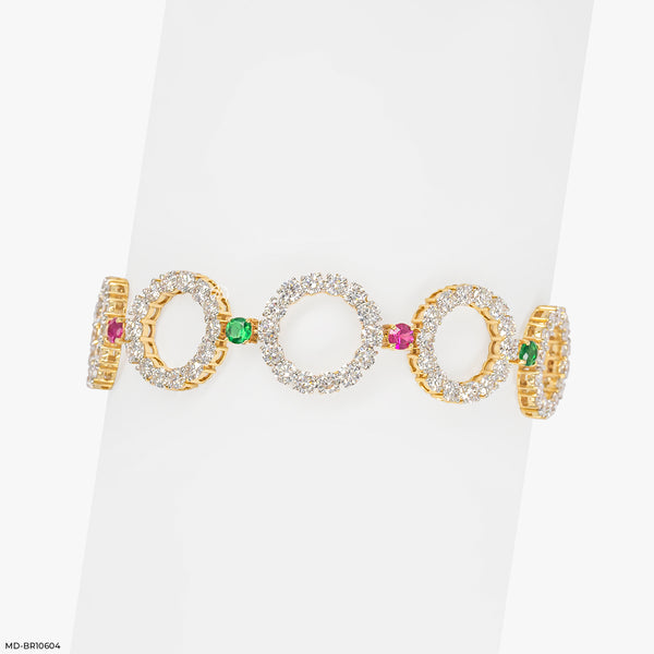O-Link Diamond Bracelet 14K Yellow Gold