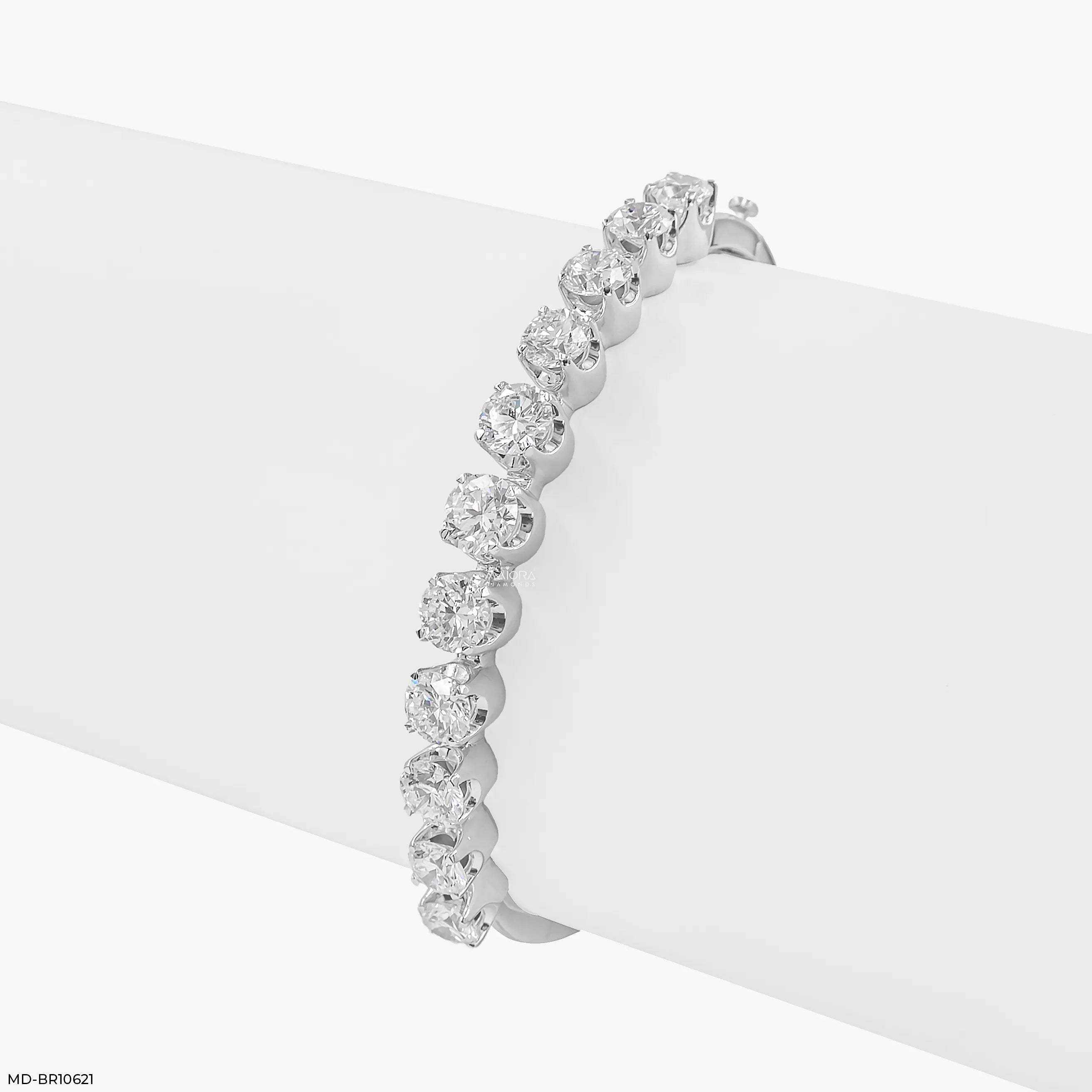 Astra Line Soltaire Kada Bracelet 14K Rose Gold