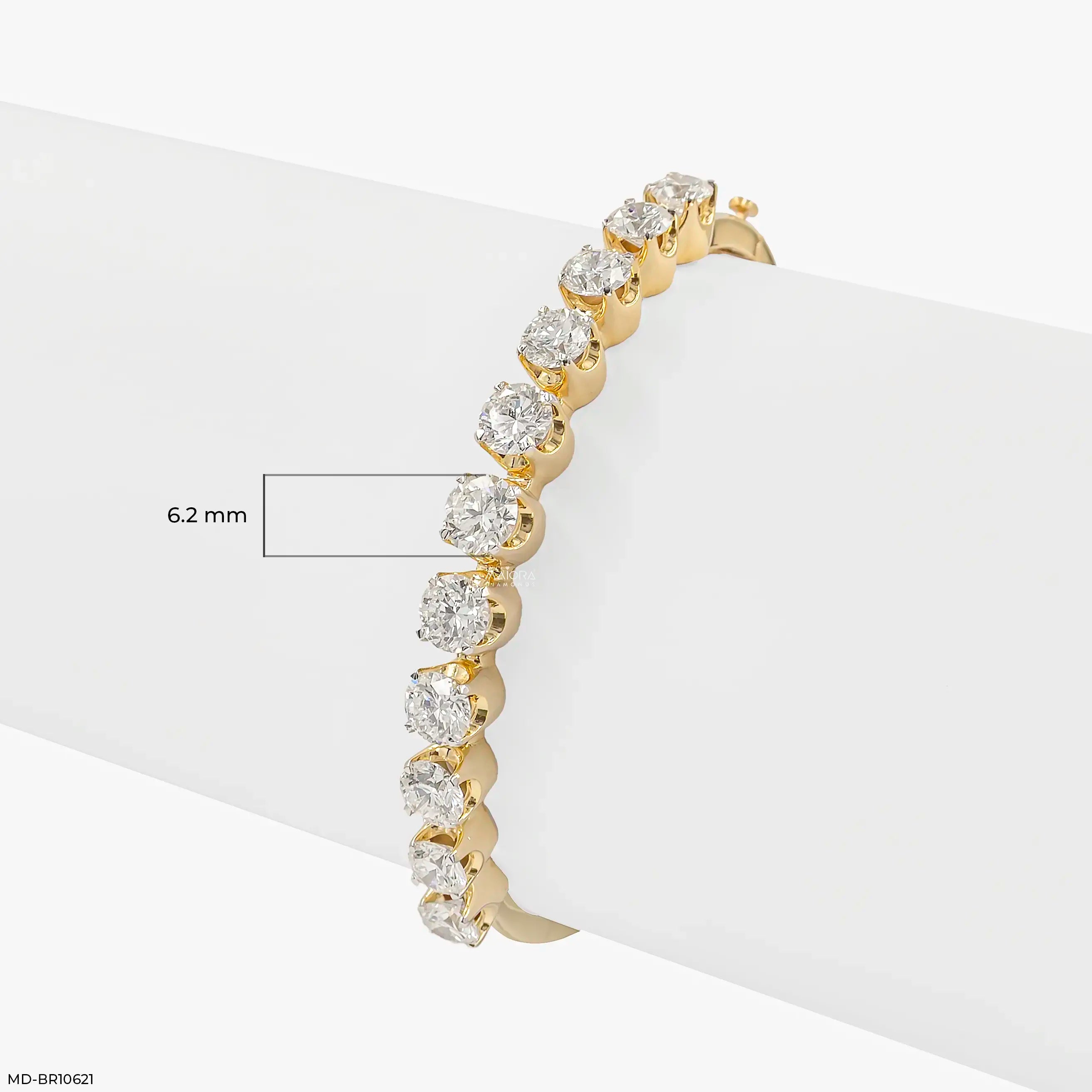 Astra Line Soltaire Kada Bracelet 14K Rose Gold