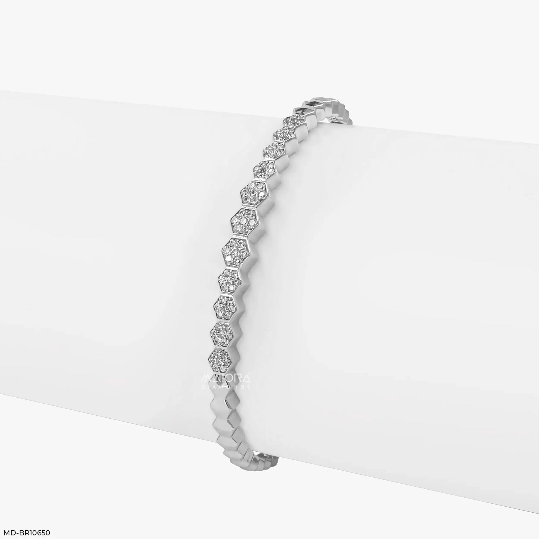Golden Hexa Liner Diamond Bracelet 9K Yellow Gold