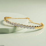 Golden Hexa Liner Diamond Bracelet 9K Yellow Gold