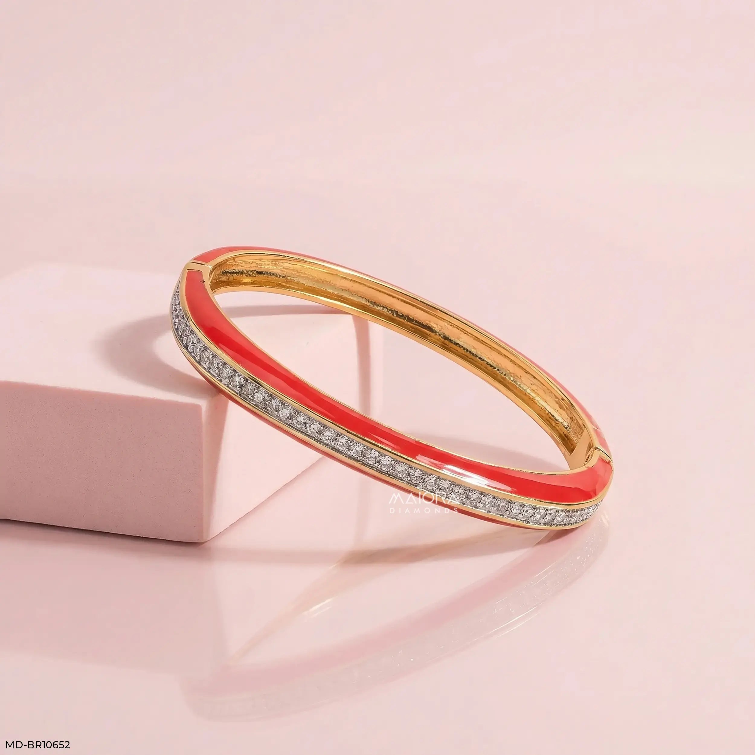 Luminous Light Diamond Kada Bracelet 14K White Gold