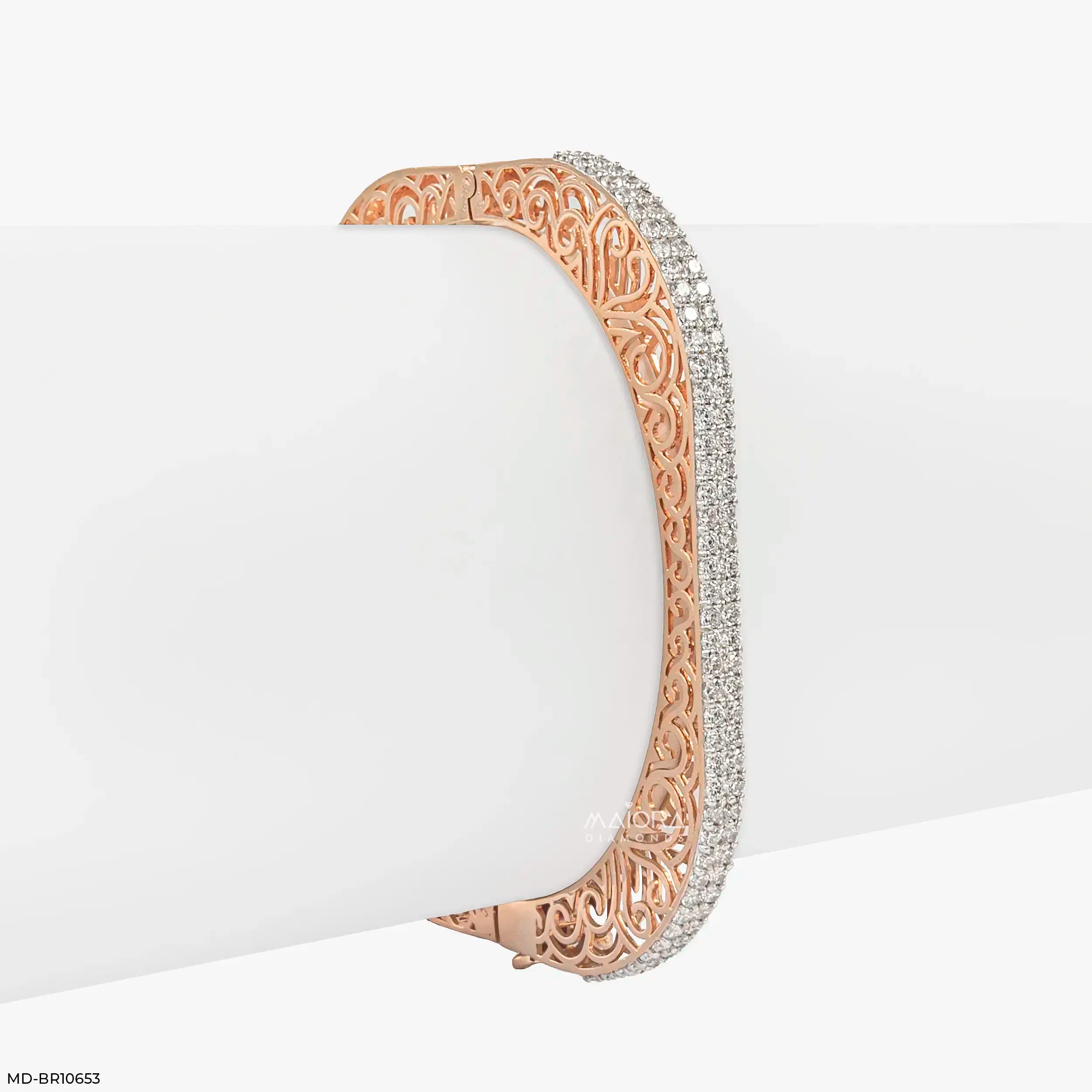 Legacy Filigree Diamond Kada Bracelet 14K White Gold