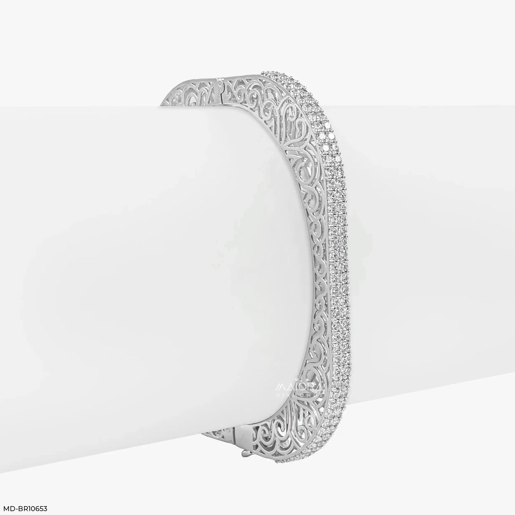 Legacy Filigree Diamond Kada Bracelet 9K White Gold