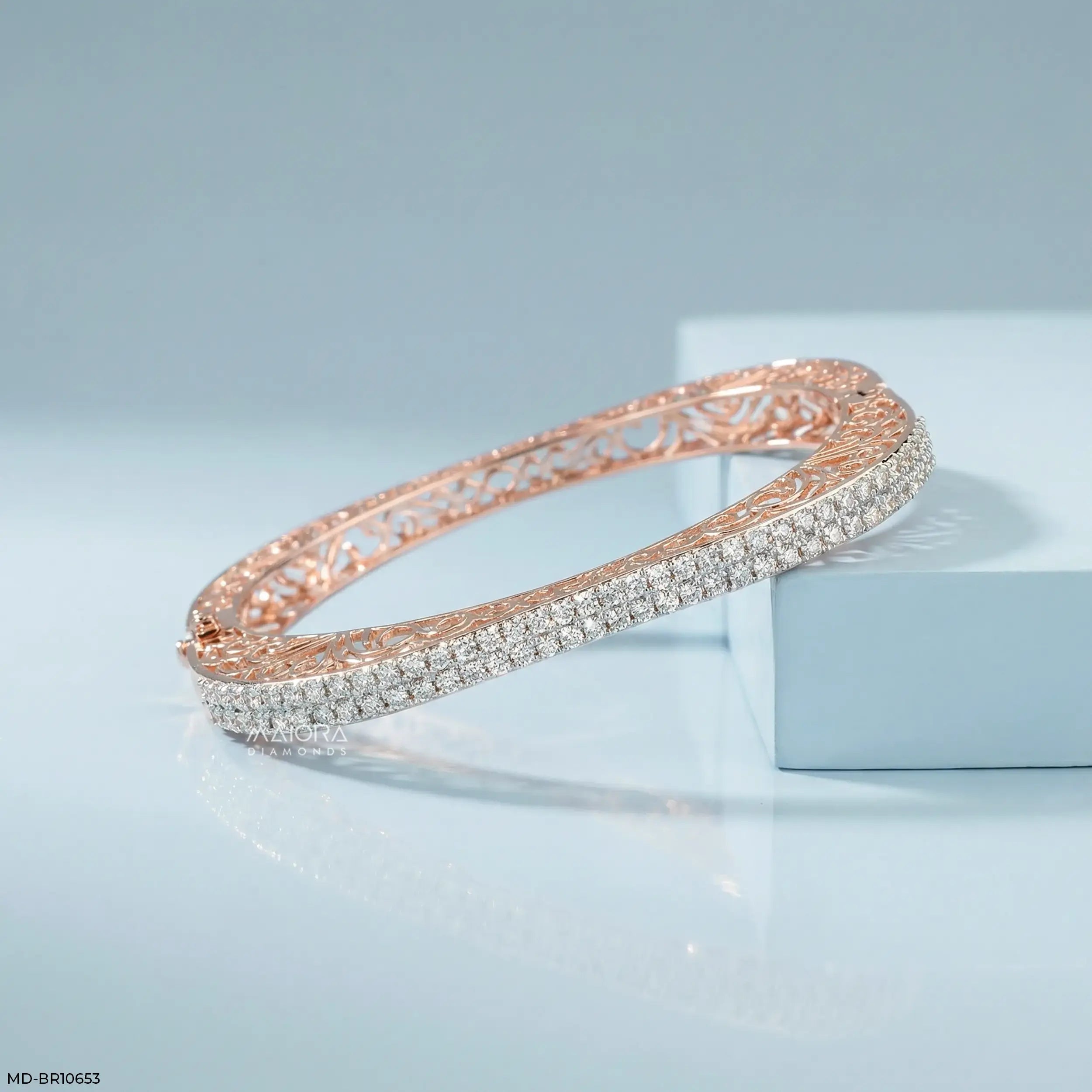 Legacy Filigree Diamond Kada Bracelet 14K White Gold