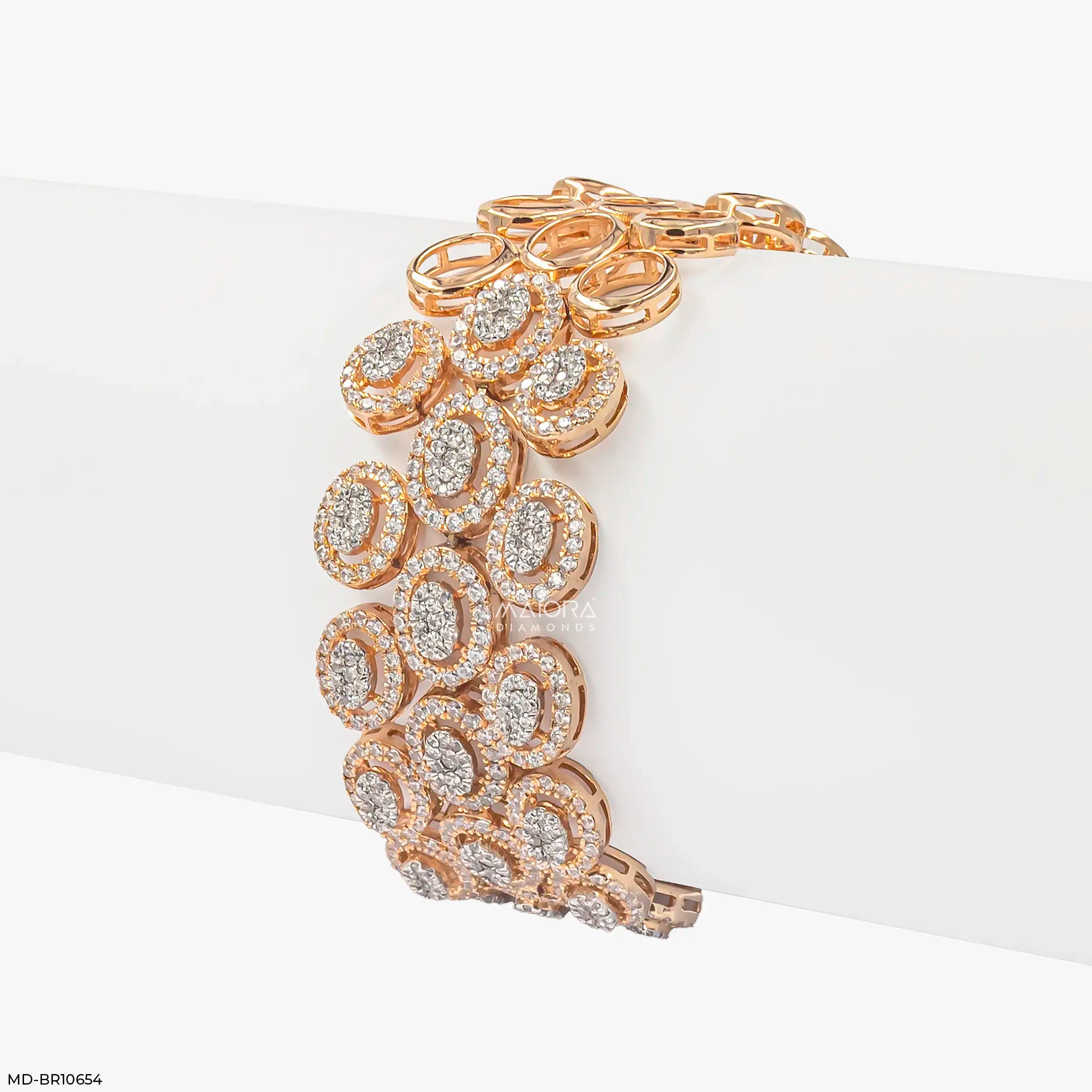 Tierney Oval Halo Diamond Bracelet 9K Yellow Gold