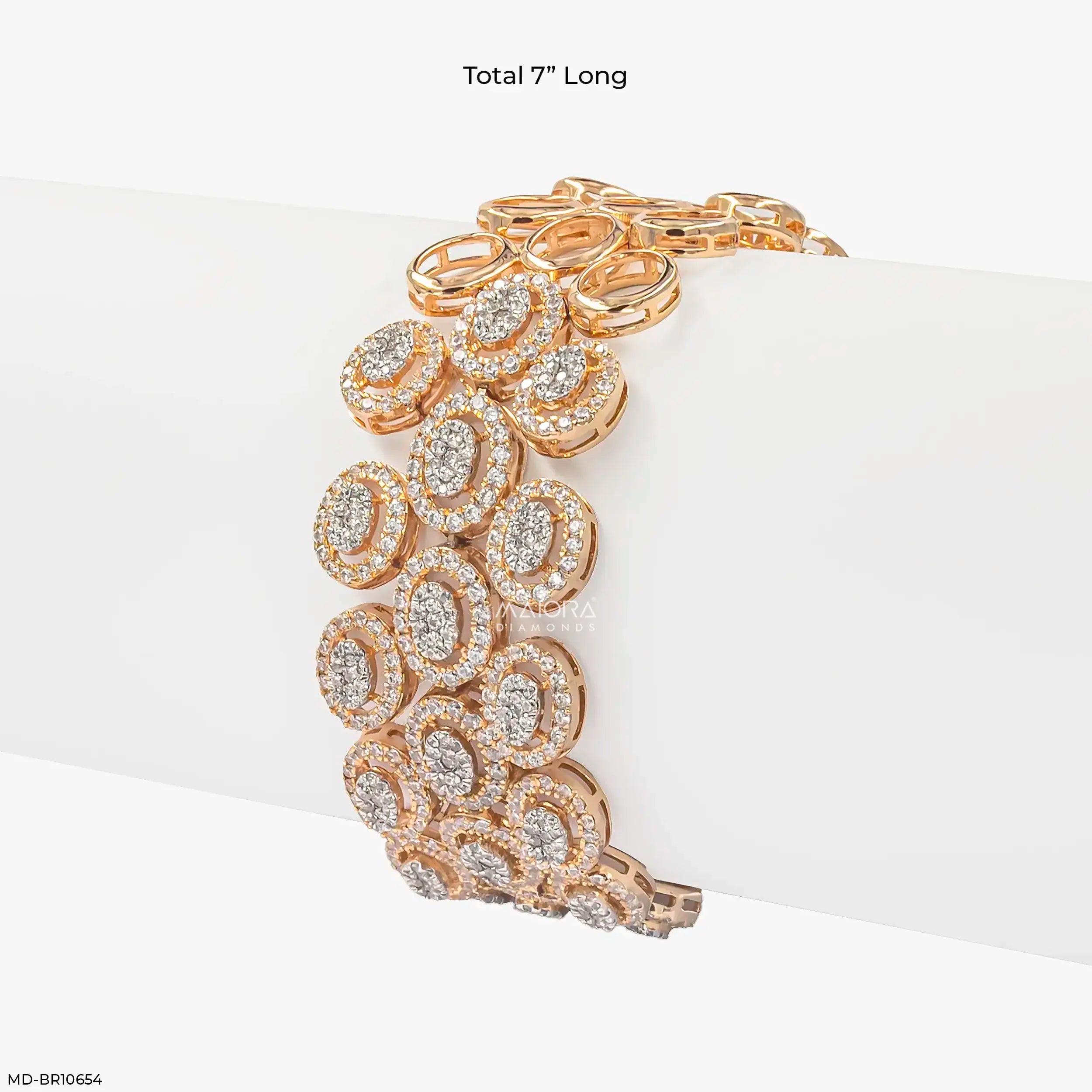 Tierney Oval Halo Diamond Bracelet 9K Yellow Gold