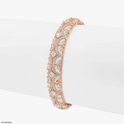 Cosmic Lattice Diamond Kada Bracelet 9K Rose Gold