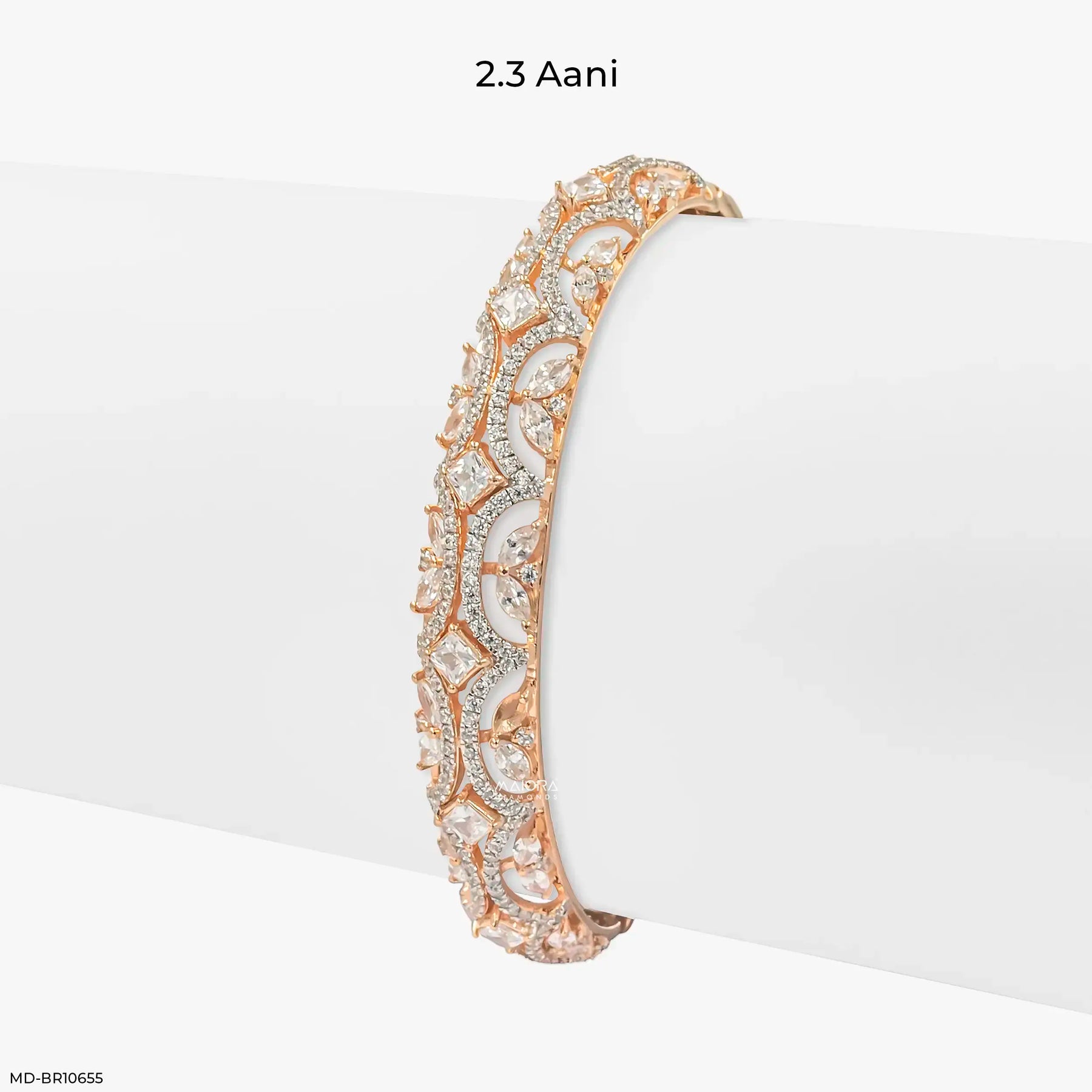 Cosmic Lattice Diamond Kada Bracelet 9K Yellow Gold