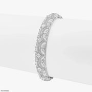 Cosmic Lattice Diamond Kada Bracelet 14K White Gold