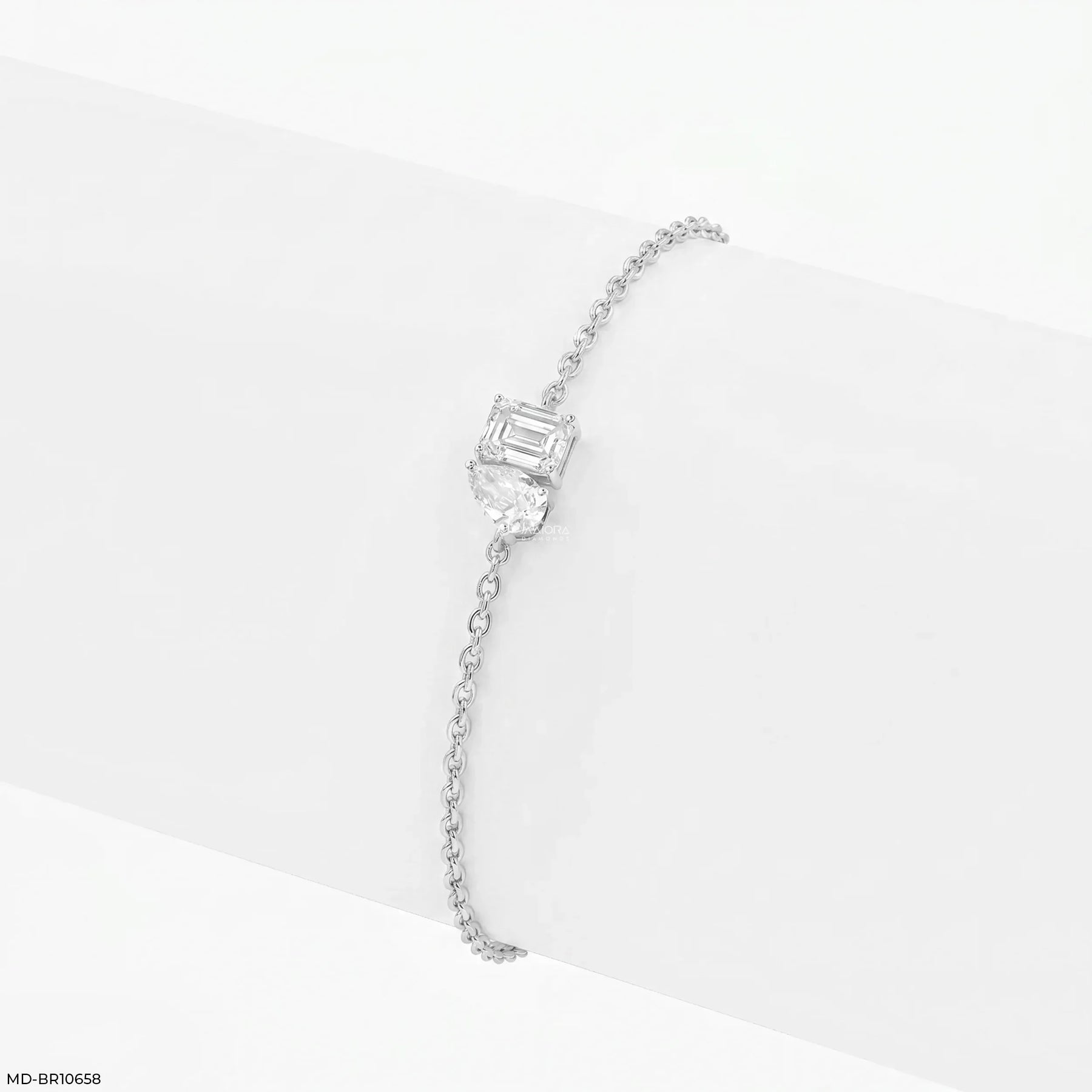 Parallel Duo Toi Et Moi Diamond Bracelet 14K Rose Gold