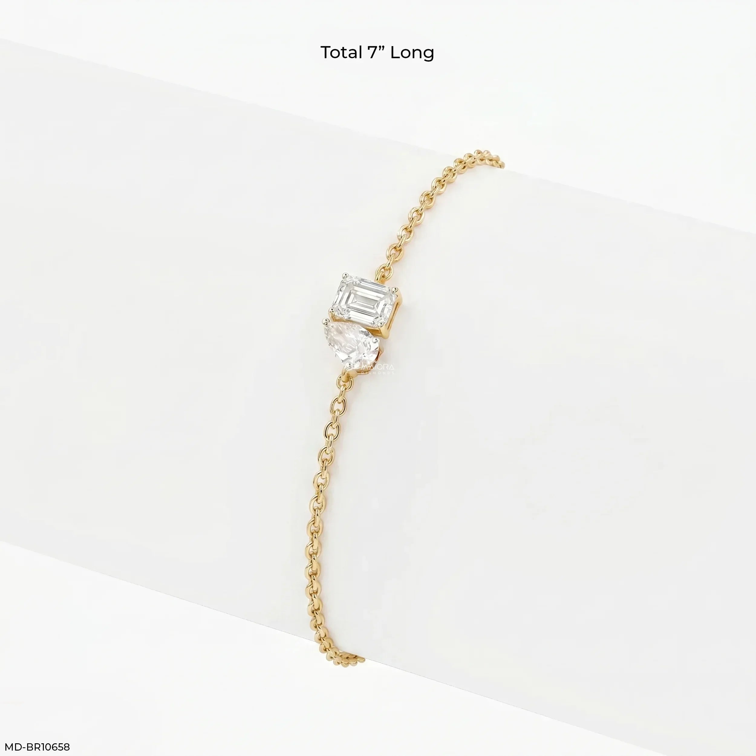 Parallel Duo Toi Et Moi Diamond Bracelet 9K Yellow Gold