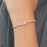 Toi Et Moi Tennis Diamond Bracelet 9K White Gold