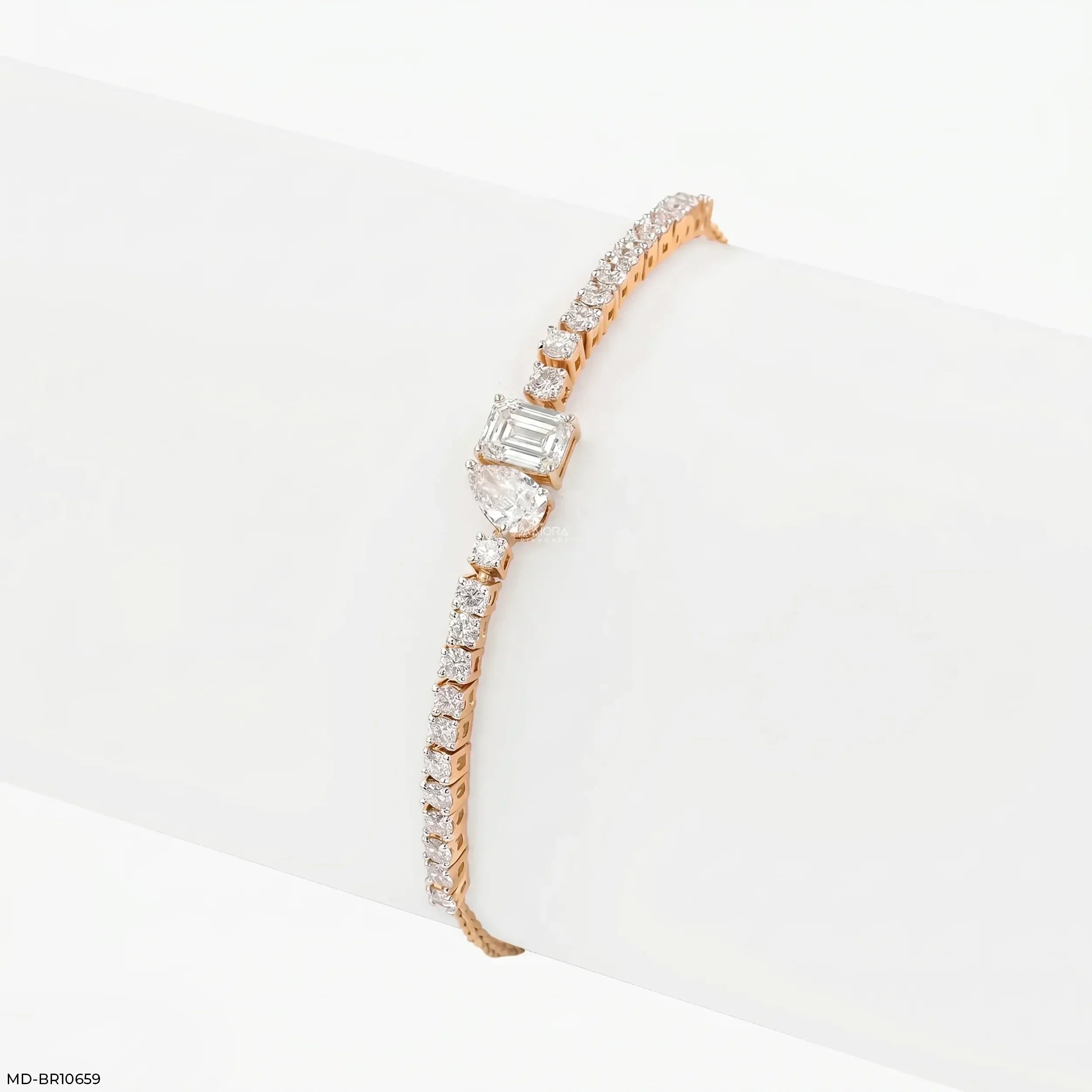 Toi Et Moi Tennis Diamond Bracelet 9K Yellow Gold