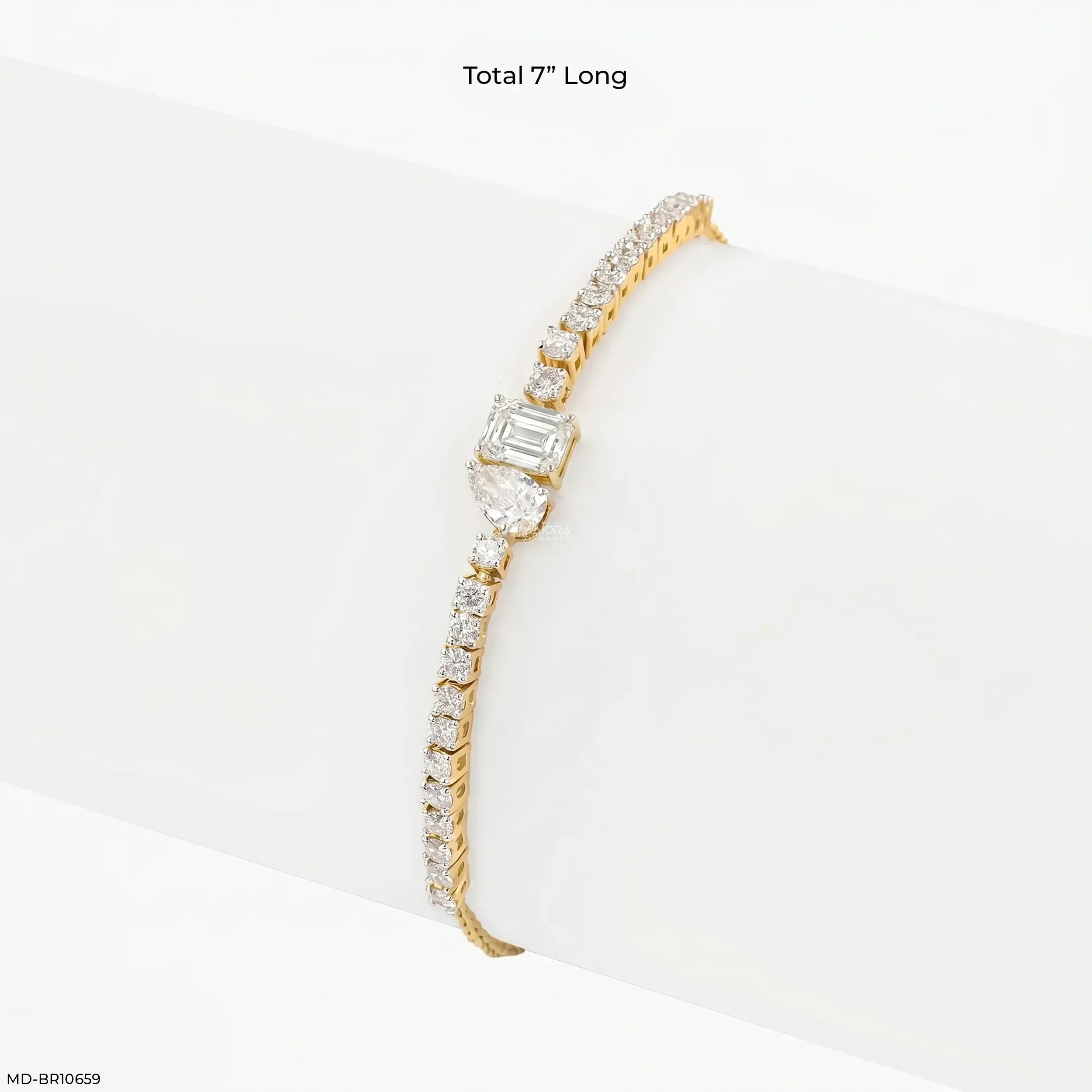 Toi Et Moi Tennis Diamond Bracelet 9K Yellow Gold