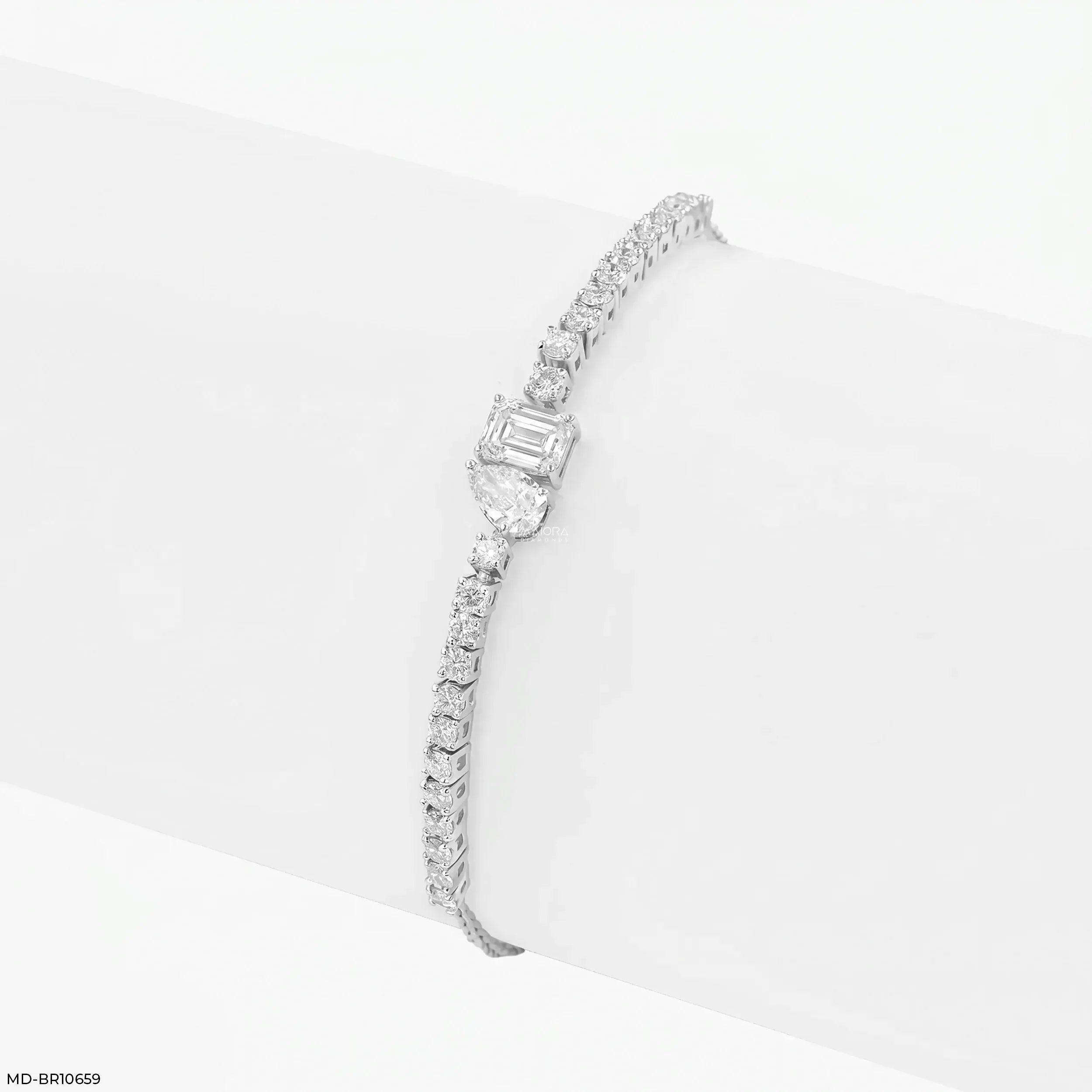 Toi Et Moi Tennis Diamond Bracelet 9K Yellow Gold