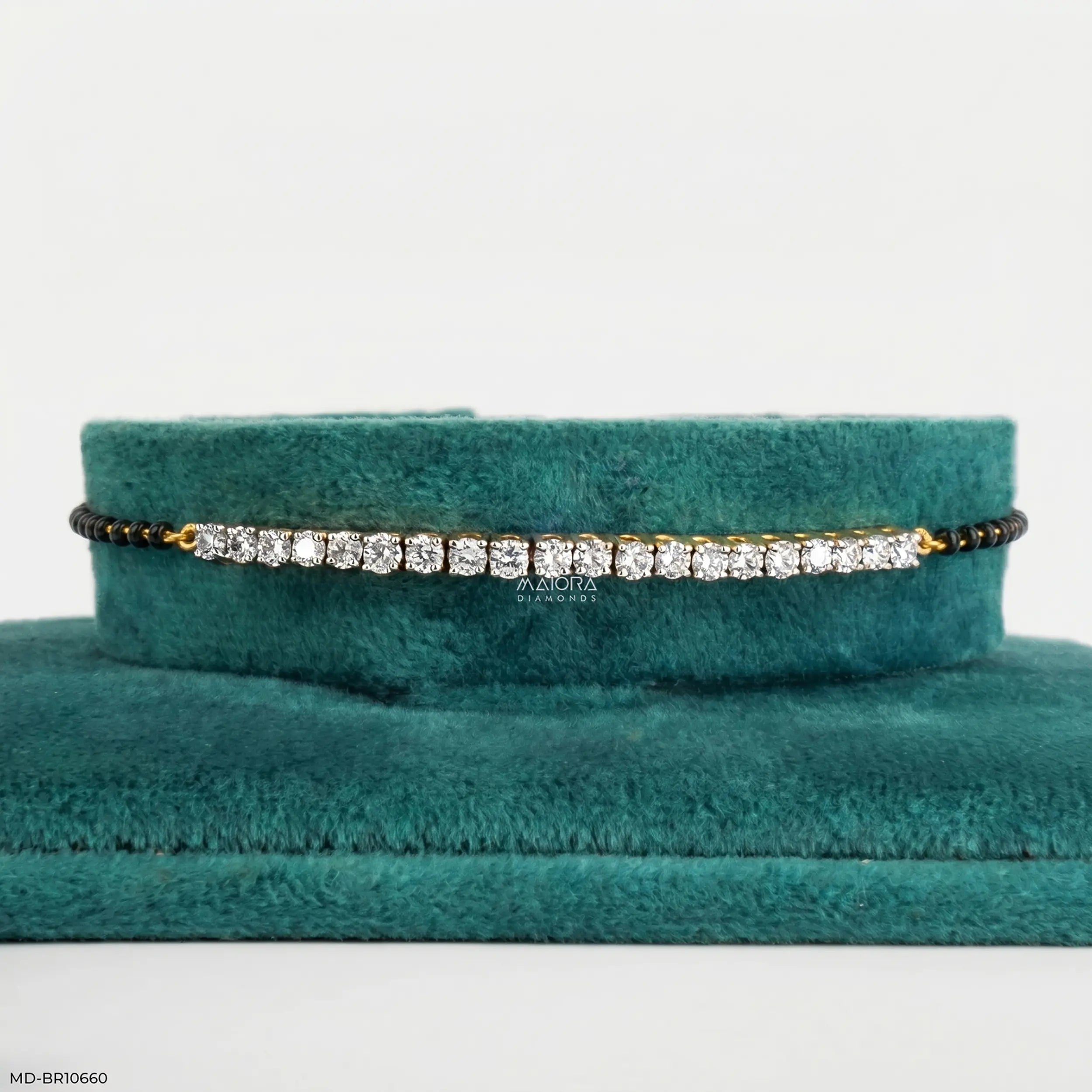 Half Tennis Diamond Mangalsutra Bracelet