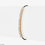 Half Tennis Diamond Mangalsutra Bracelet 18K White Gold