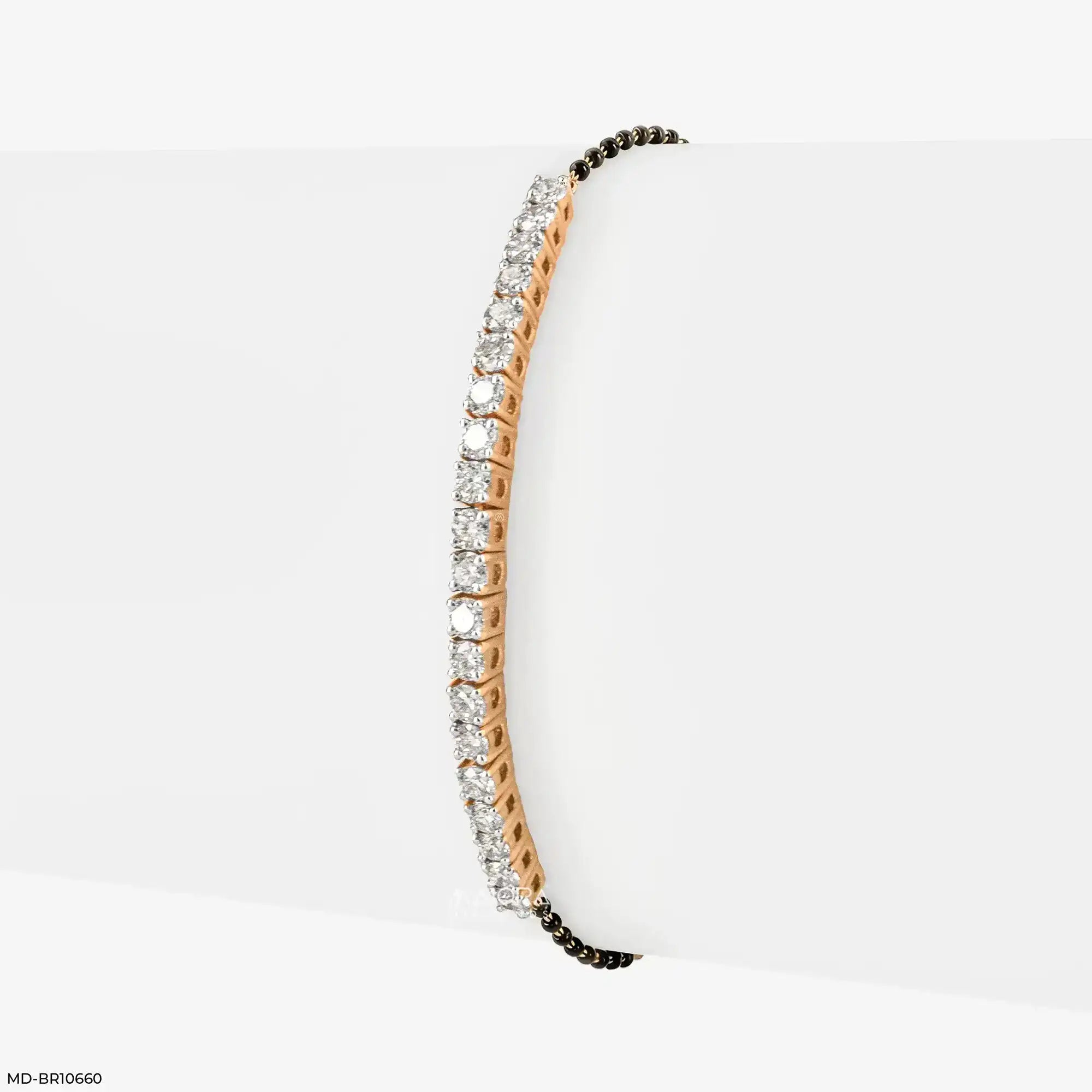 Half Tennis Diamond Mangalsutra Bracelet
