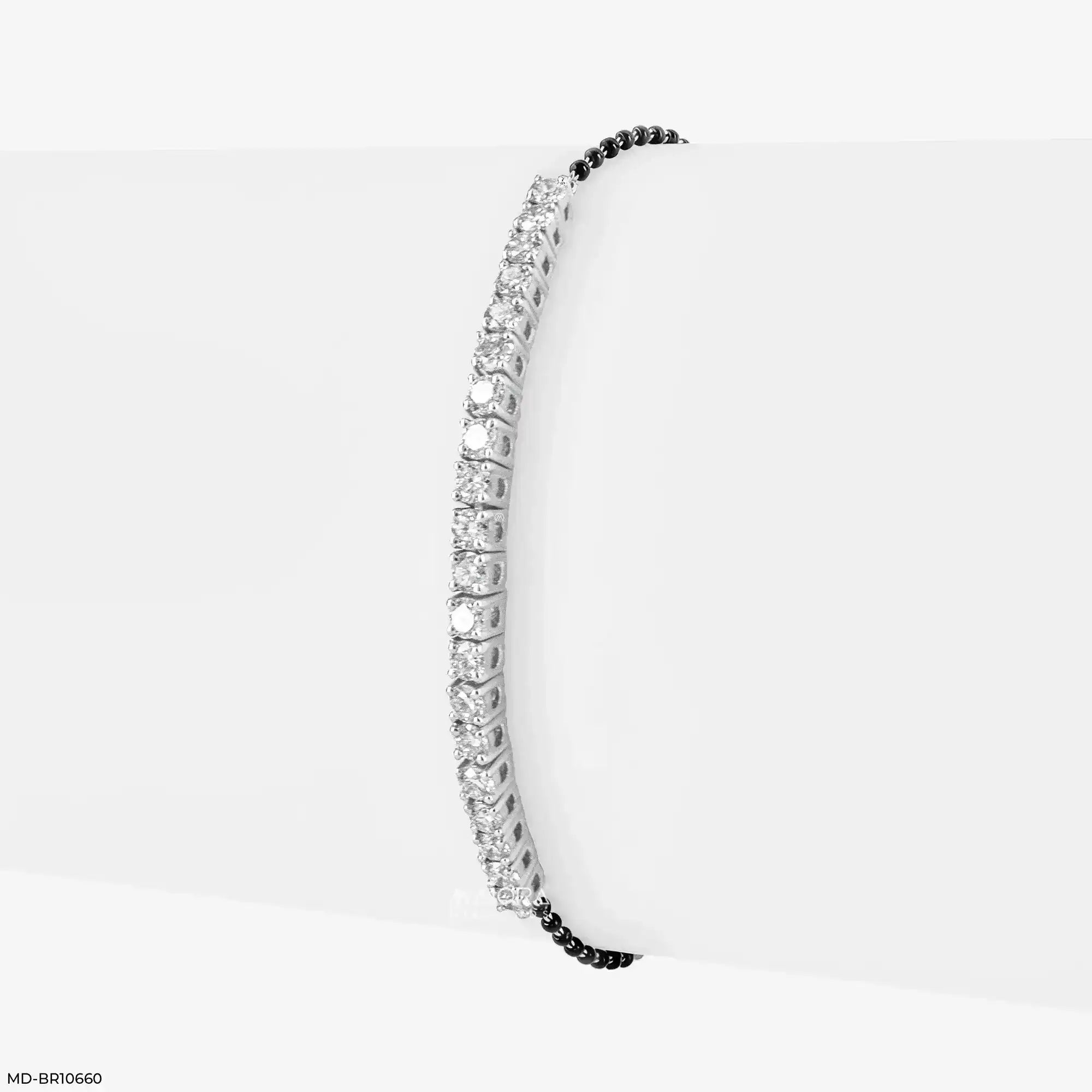 Half Tennis Diamond Mangalsutra Bracelet