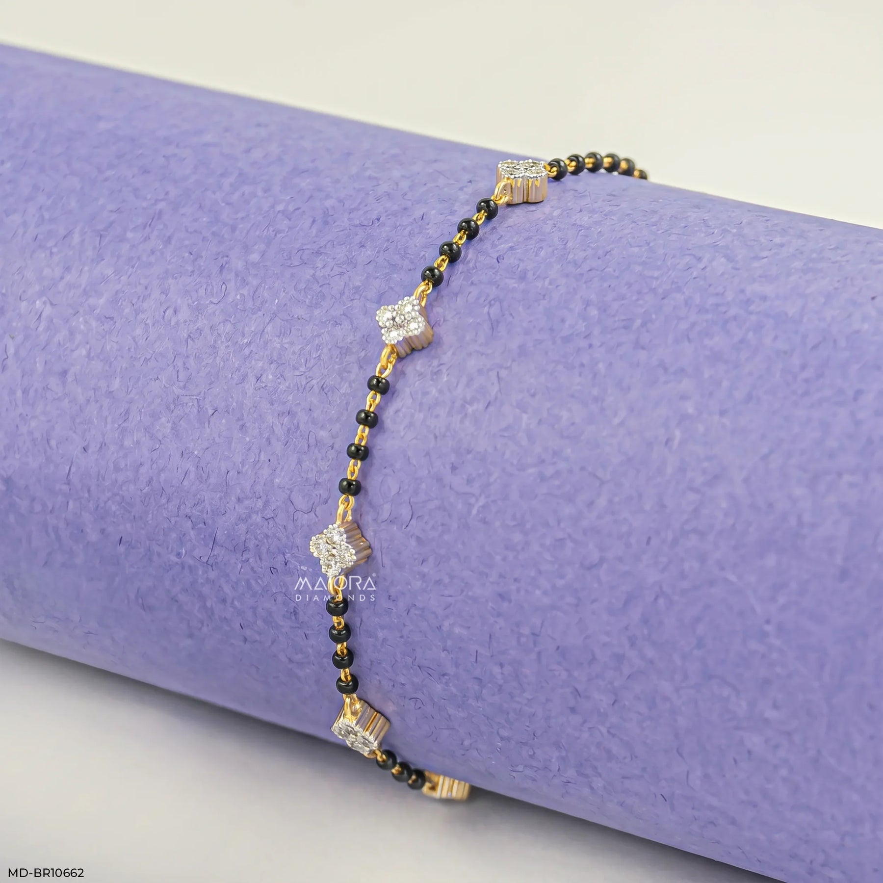 Tiny Bloom Diamond Mangalsutra Bracelet 9K Rose Gold