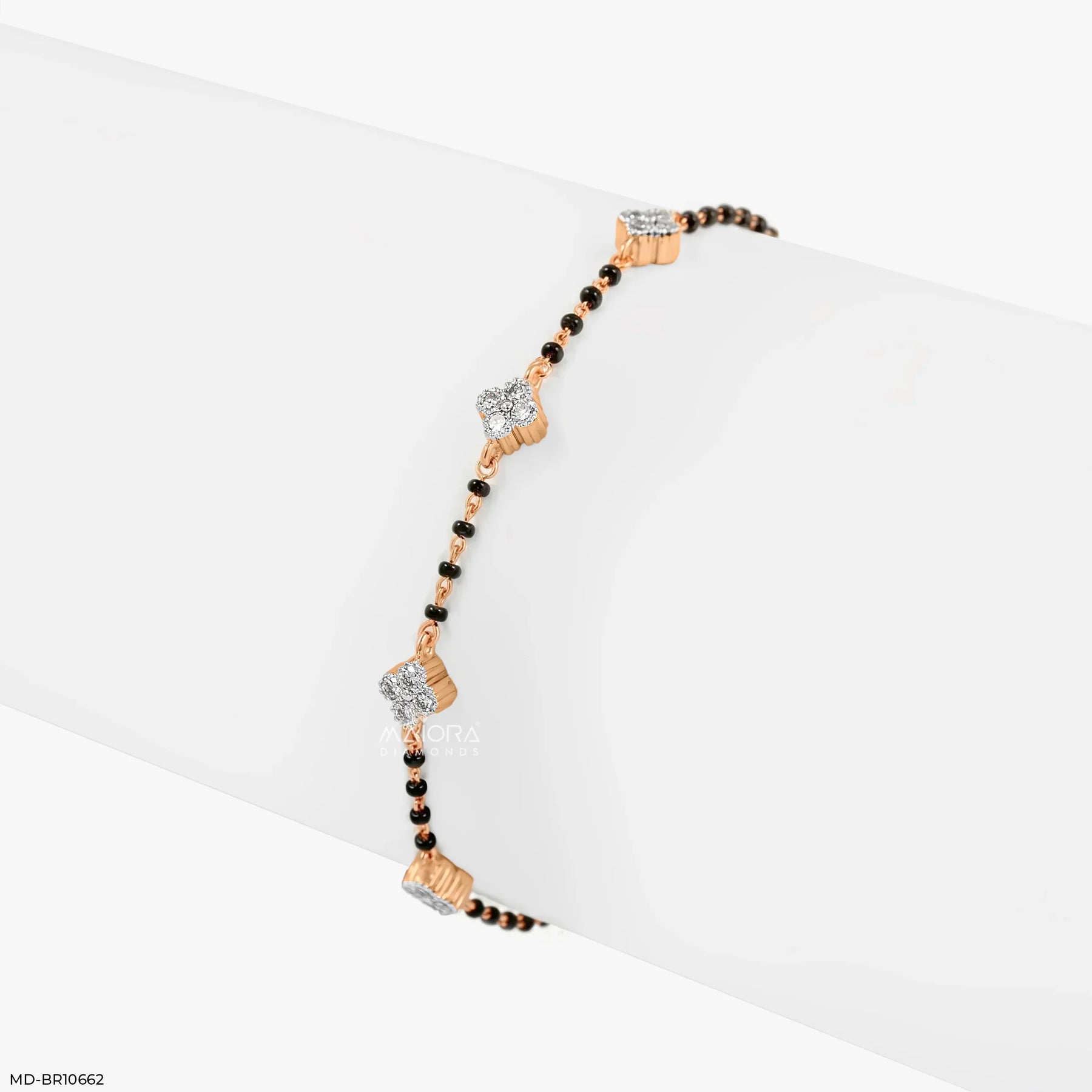 Tiny Bloom Diamond Mangalsutra Bracelet 9K Rose Gold
