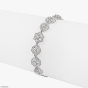 Diamond Flower Lab Diamond Cluster Bracelet