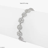 Diamond Flower Lab Diamond Cluster Bracelet 925 Sterling Silver