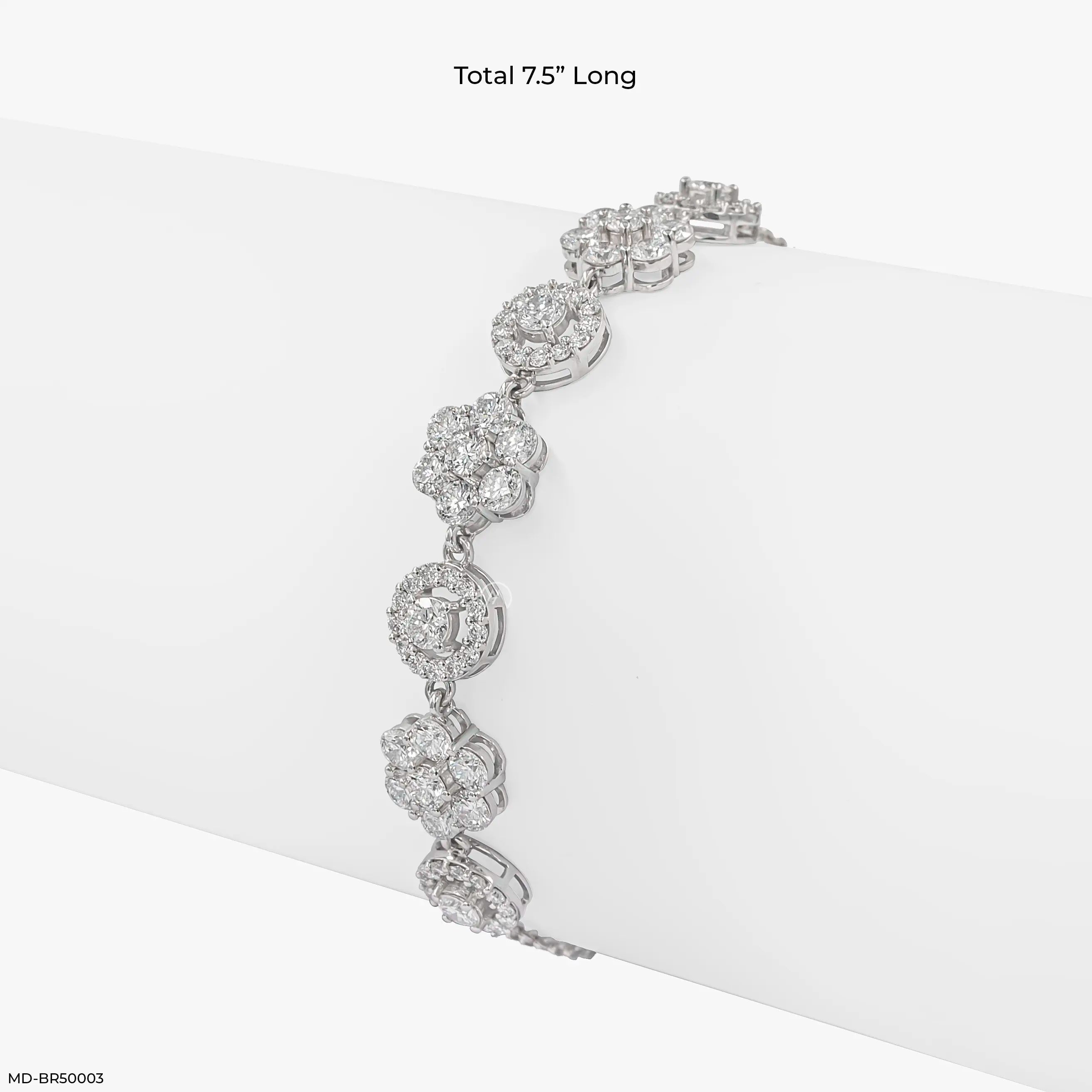 Diamond Flower Lab Diamond Cluster Bracelet
