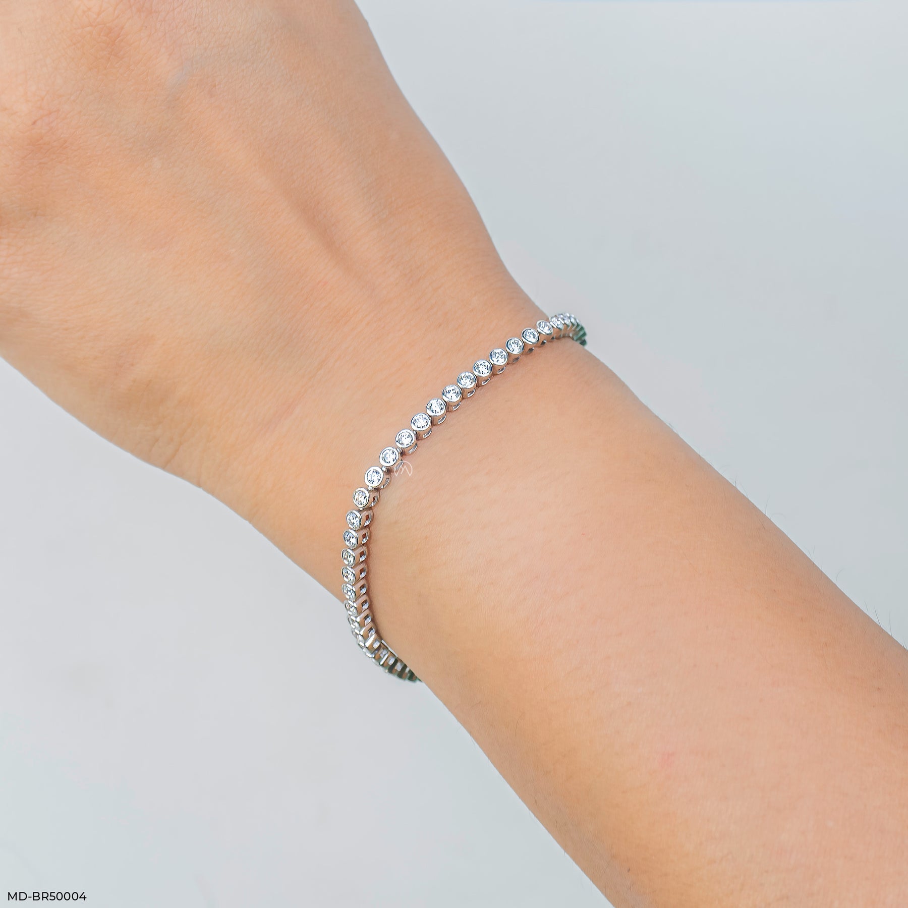 4 Cent Tennis Lab Diamond Dainty Bracelet 925 Sterling Silver