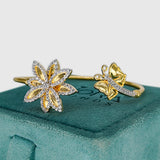 Lovely Leaves Diamond Bracelet 14K Yellow Gold