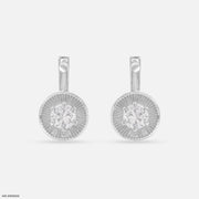 0.20 Carat Shiny Dot Earrings 14K White Gold