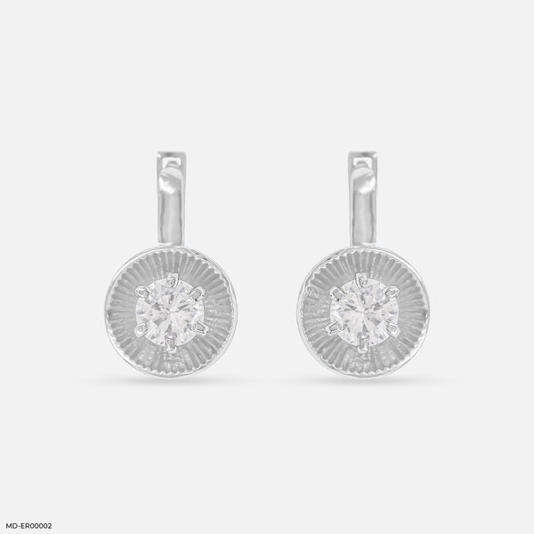 0.20 Carat Shiny Dot Earrings 14K White Gold