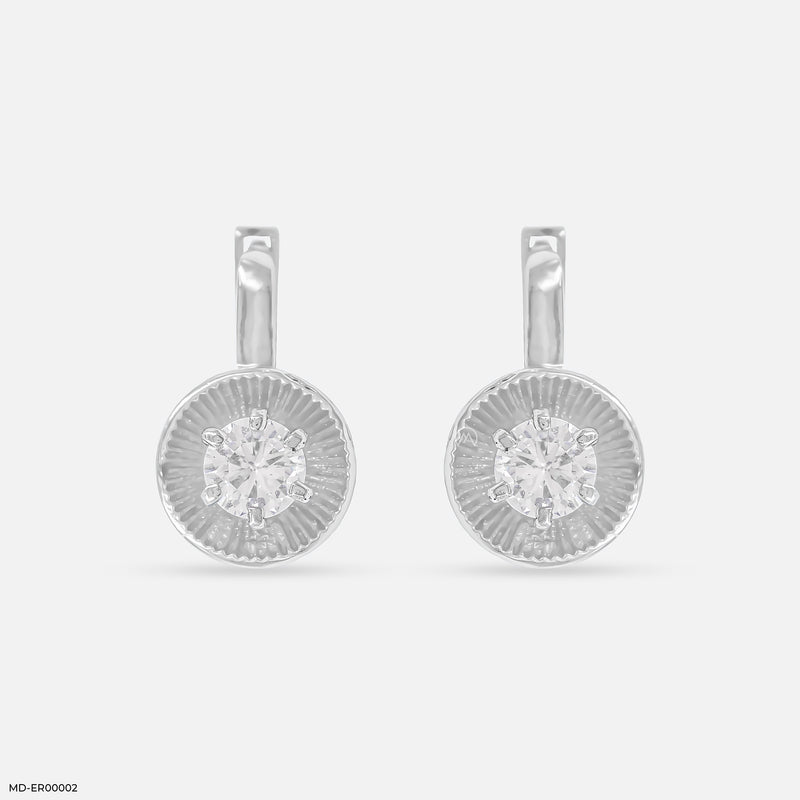 0.20 Carat Shiny Dot Earrings 18K White Gold