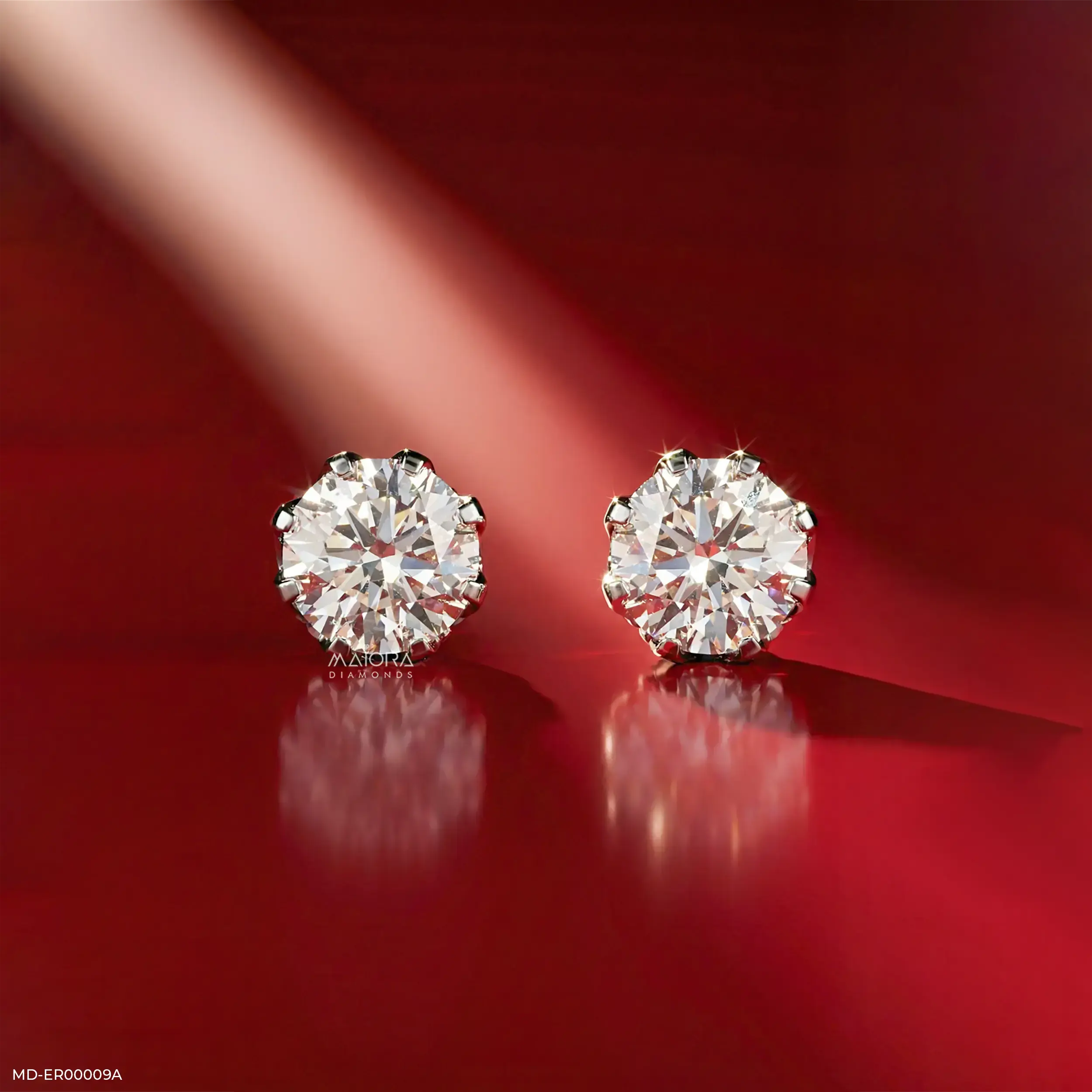 1.45 Carat Crown Solitaire Lab Diamond Earring 14K White Gold