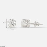 1.45 Carat Crown Solitaire Lab Diamond Earring 14K White Gold