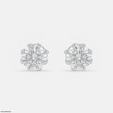 1.5 Carat Round Majestic Queen Stud 18K White Gold