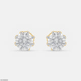 1.5 Carat Round Majestic Queen Stud 18K White Gold