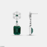 Emerald Petal Drop Earrings Platinum 950