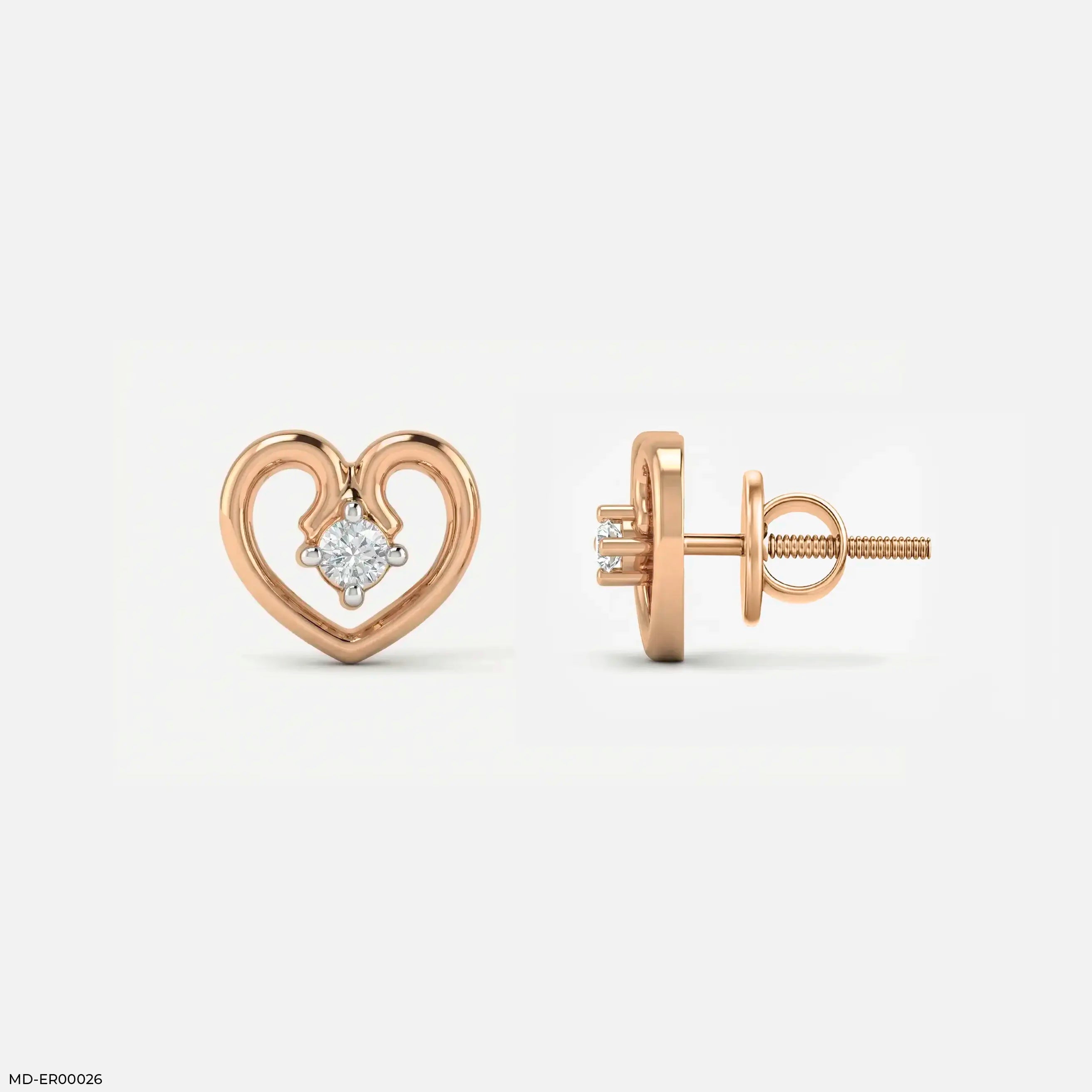 Enternal glow Diamond Earrings 9K Rose Gold