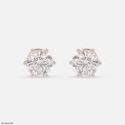 4Ct Classic Diamond Stud 14K Rose Gold