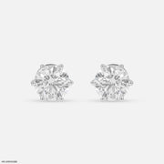 4Ct Classic Diamond Stud 14K White Gold