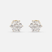 4Ct Classic Diamond Stud 14K Yellow Gold
