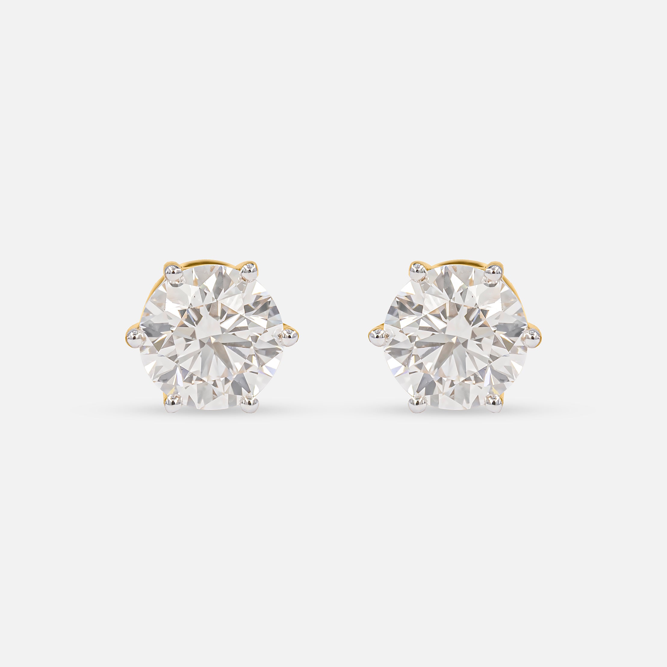 4Ct Classic Diamond Stud 9K Yellow Gold